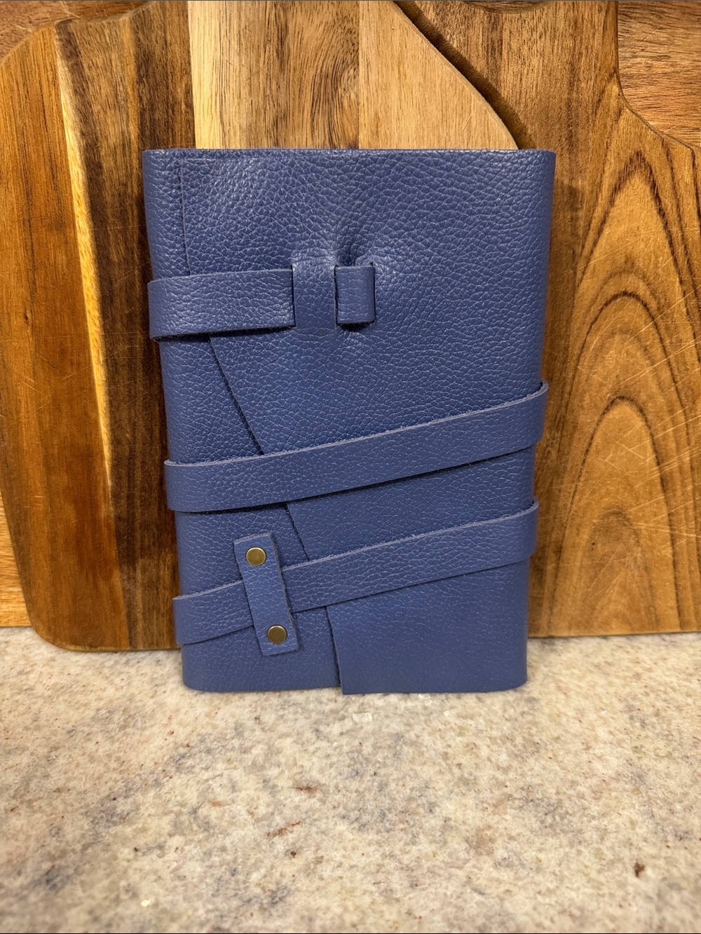 Portland Leather Pebbled Indigo Wrap Journal